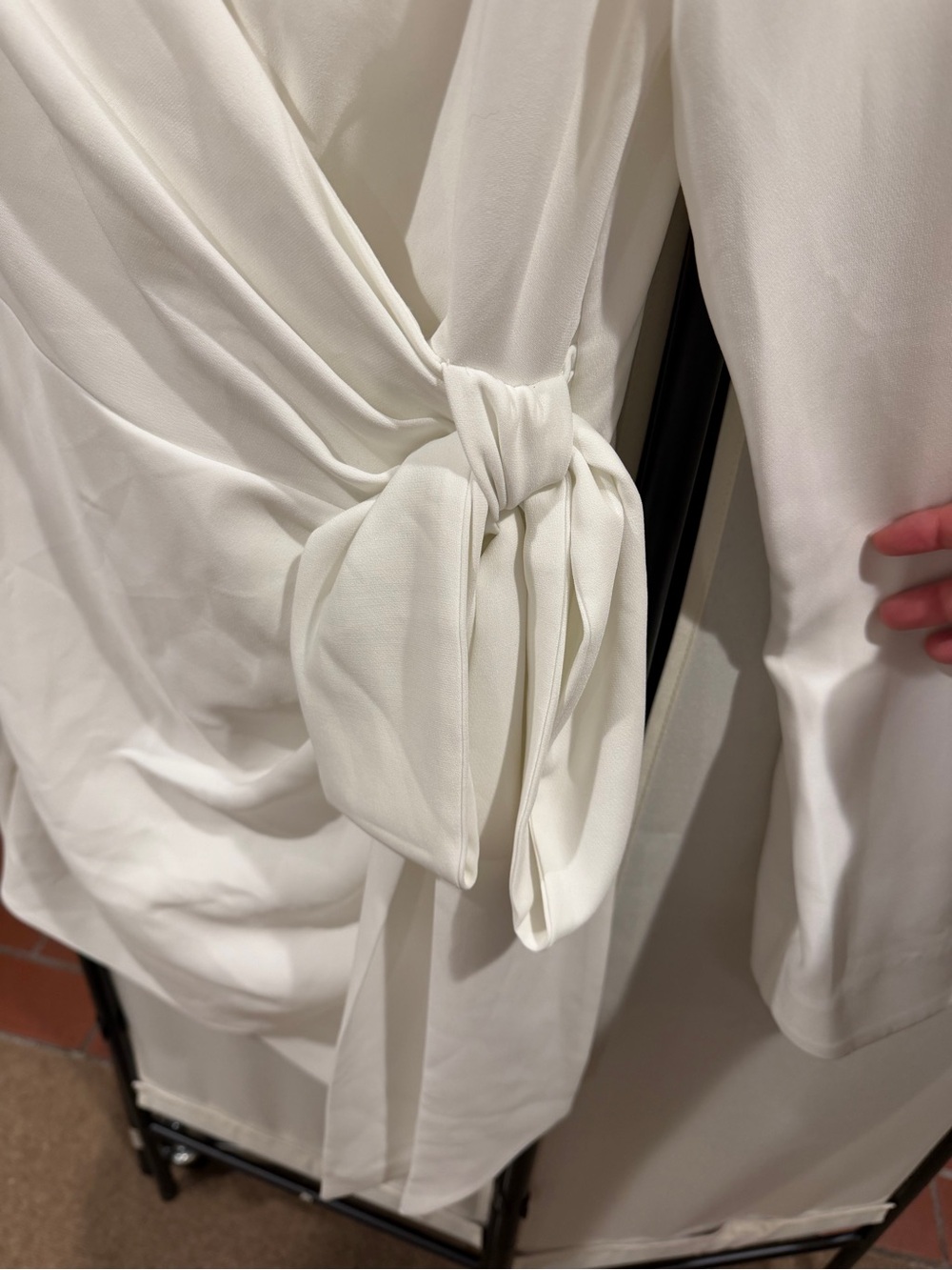 Cinq a Sept White Sierra Dress, Long Sleeve Wrap Dress - Picture 5 of 9